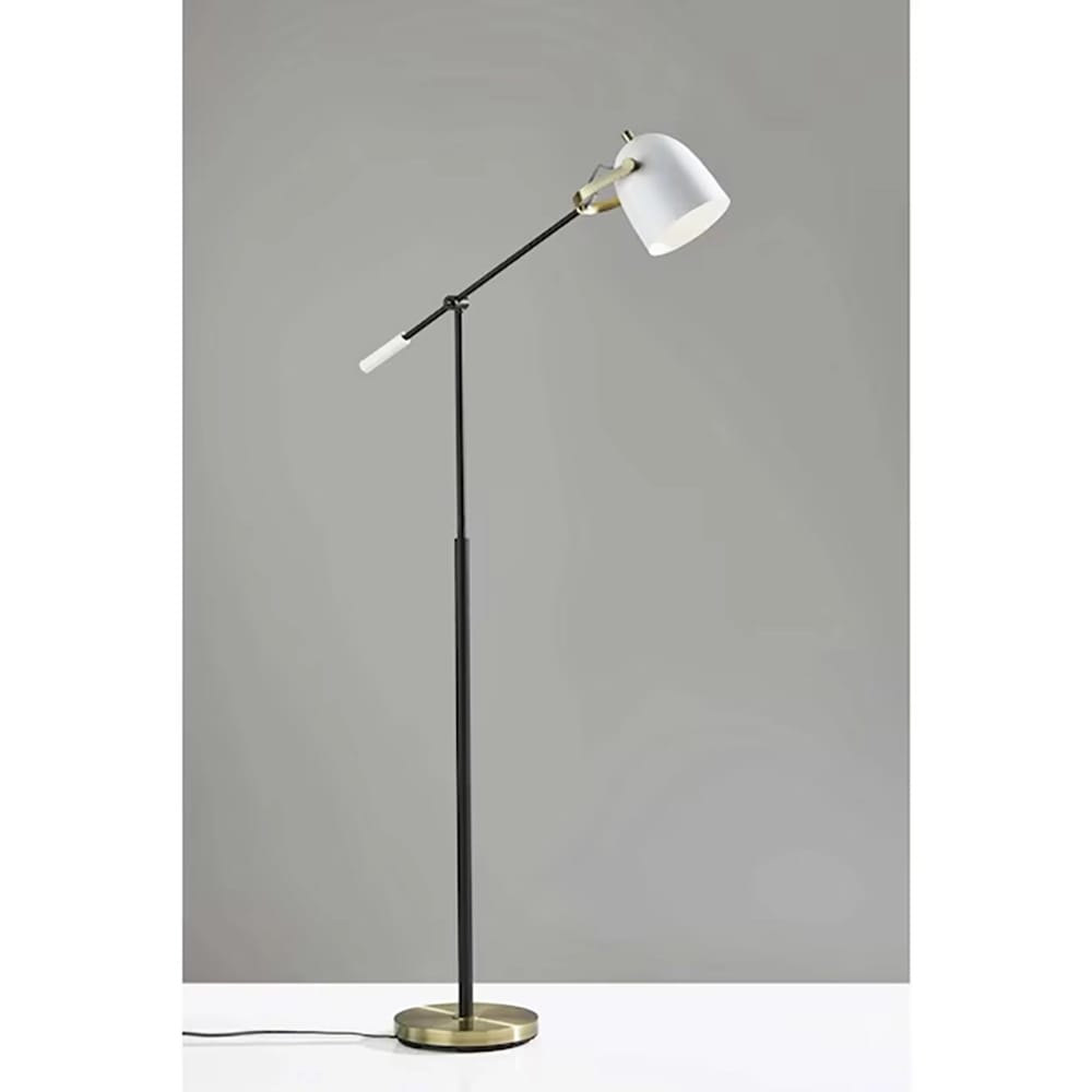 Adesso Casey Antique Brass Floor Lamp, 65"