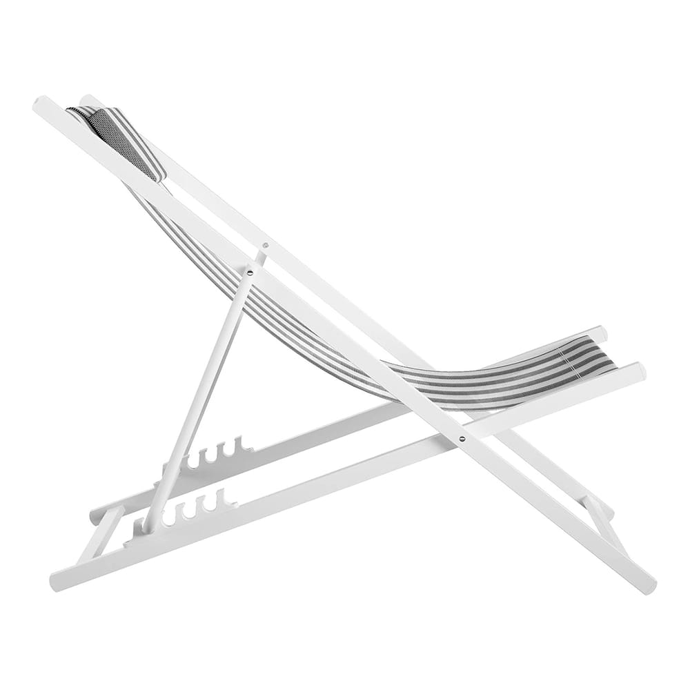 Novogratz Folding Beach Chair, Black/White Stripe, 2 Pack