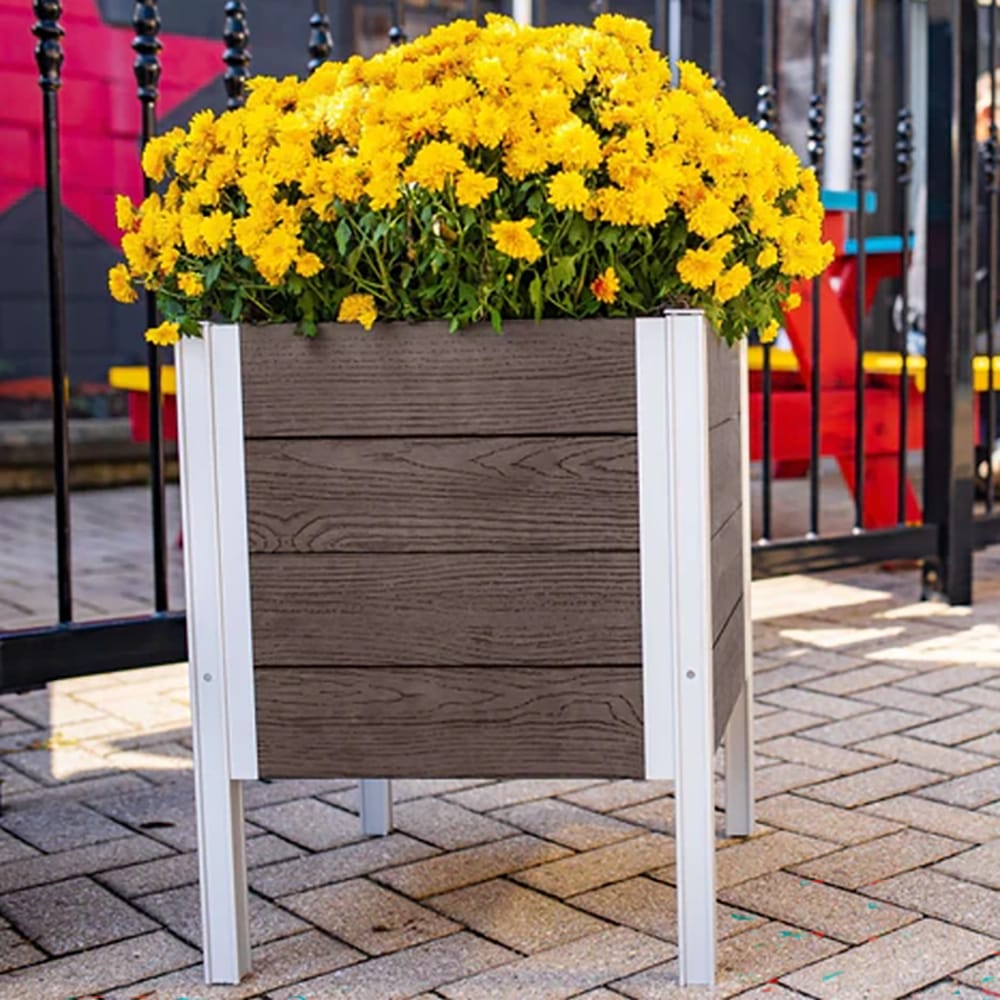 Vita Urbana 17" x 17" Raised Planter, Espresso