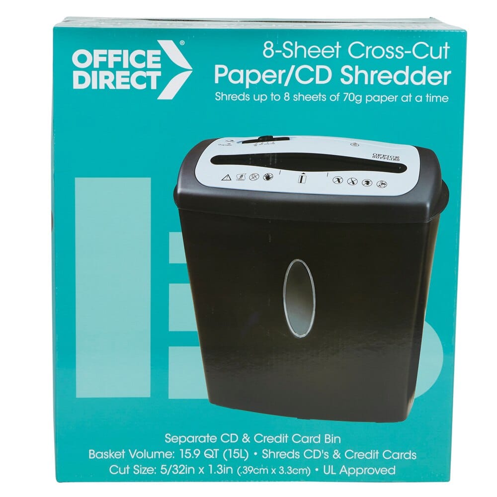 Office Direct 8-Sheet Cross-Cut Paper and CD Shredder