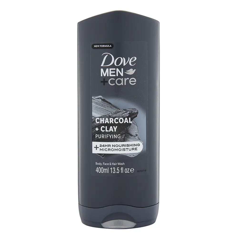 Dove Men + Care Charcoal + Clay Body, Face & Hair Wash, 13.5 oz