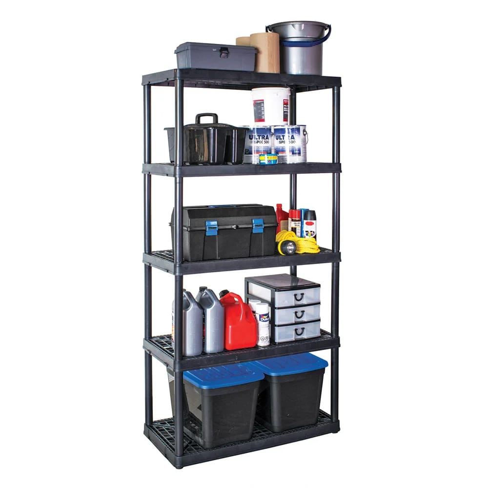 Maxit 5-Tier Heavy-Duty Plastic Shelving Unit