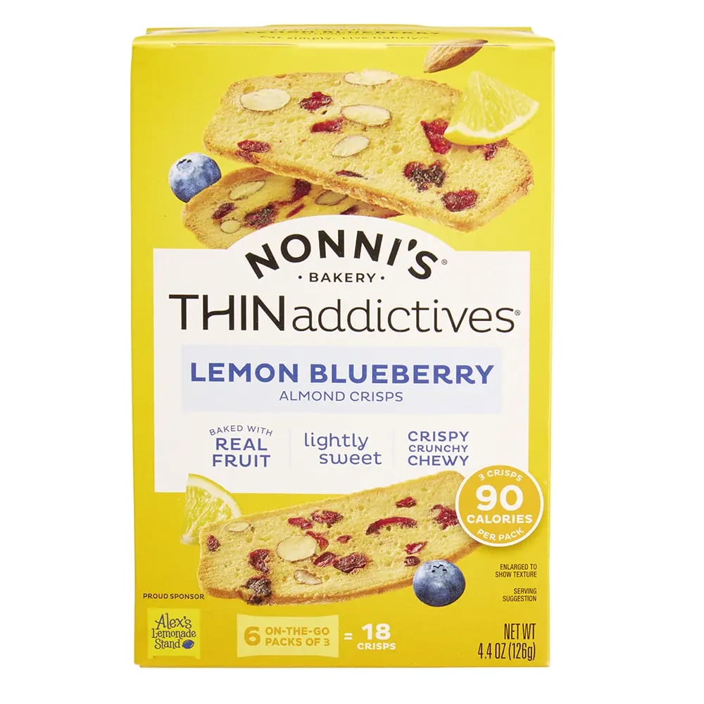 Nonni's THINaddictives Lemon Blueberry Almond Crisps, 4.4 oz