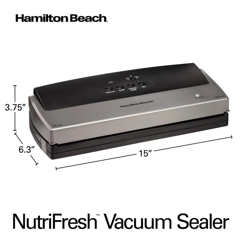 Hamilton Beach Nutrifresh Food Vacuum Sealer with Extended Seal, Black