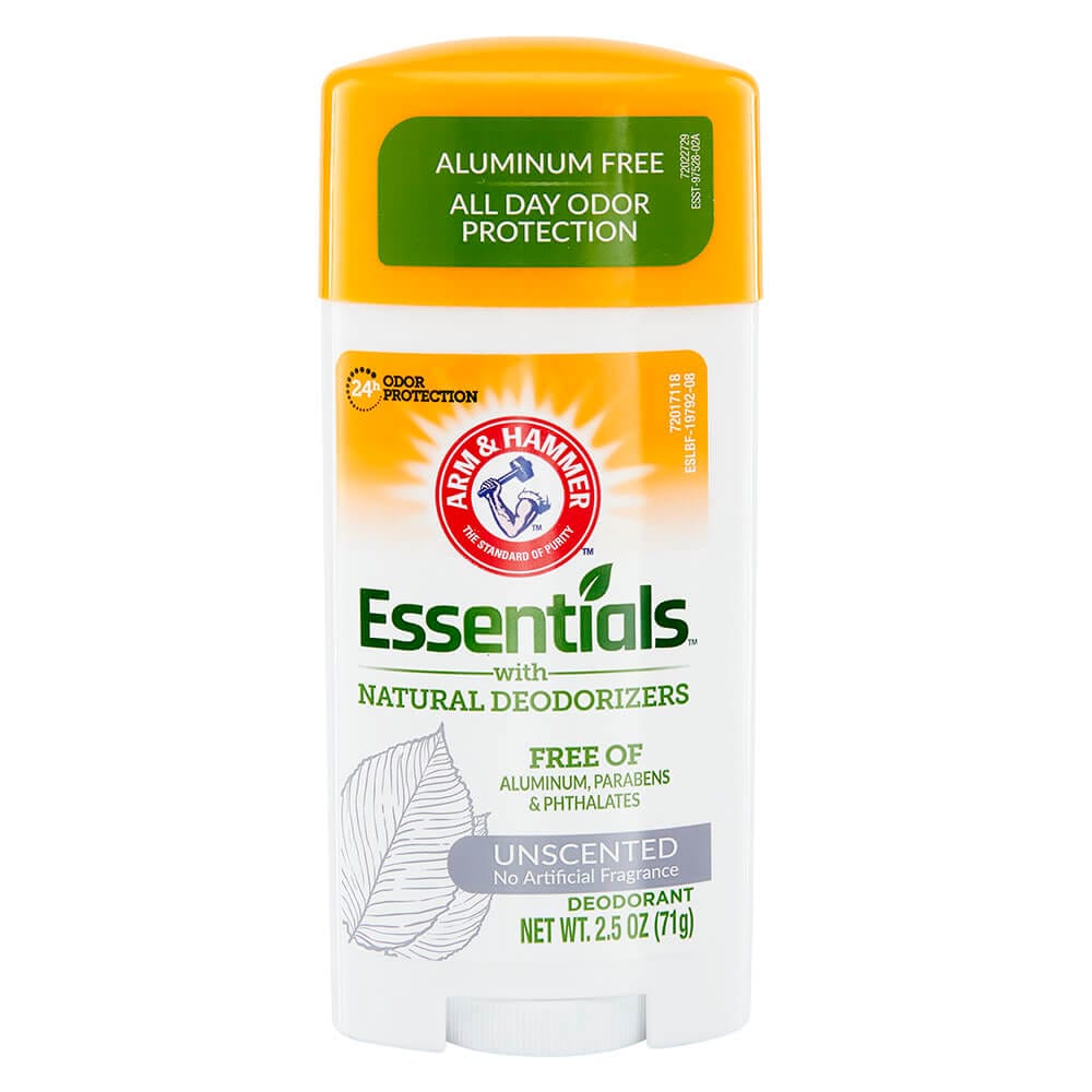 Arm & Hammer Essentials with Natural Deodorizers Unscented Deodorant, 2.5 oz