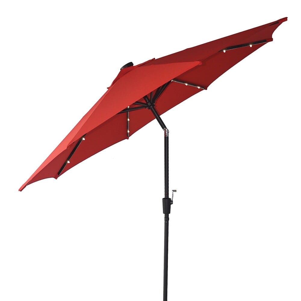 9' Aluminum Market Umbrella with Solar LED Lights