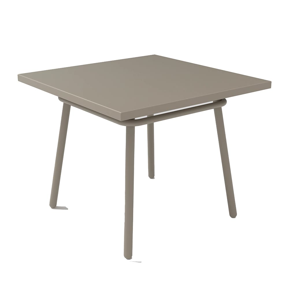 Maiori Square Outdoor Dining Table with Umbrella Hole, Light Taupe