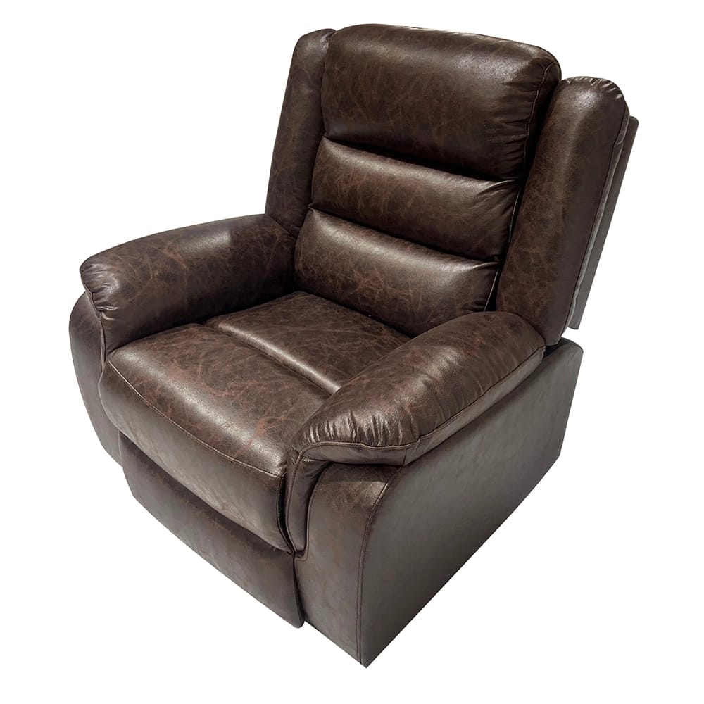 Manual Faux Leather Recliner Chair, Brown