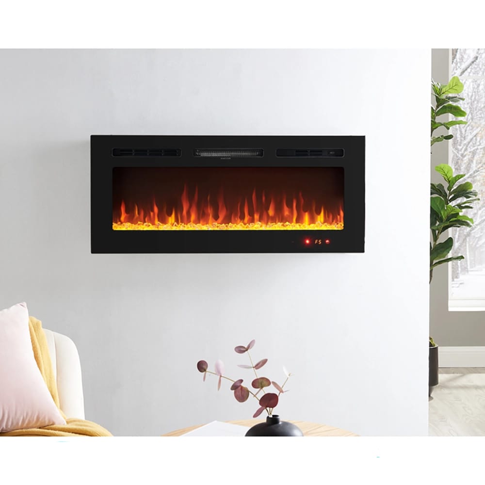 Naomi Home 40" Wall Mounted Electric Fireplace, Black