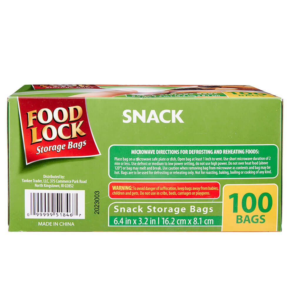 Food Lock Snack Storage Bags, 100 Count