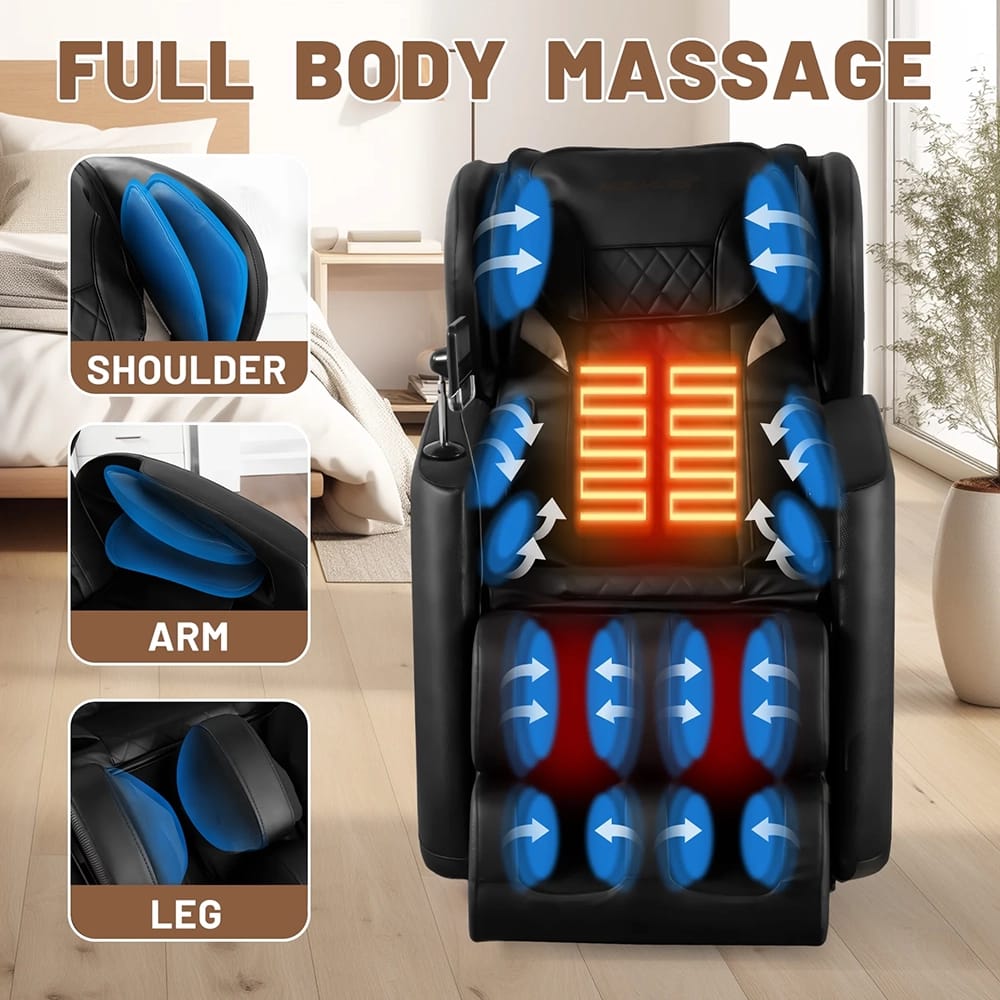 Deluxe Full Body Massage Chair with Zero Gravity, Black