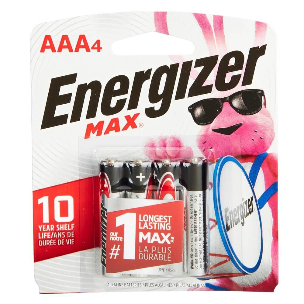 Energizer Max AAA Alkaline Batteries, 4-Count