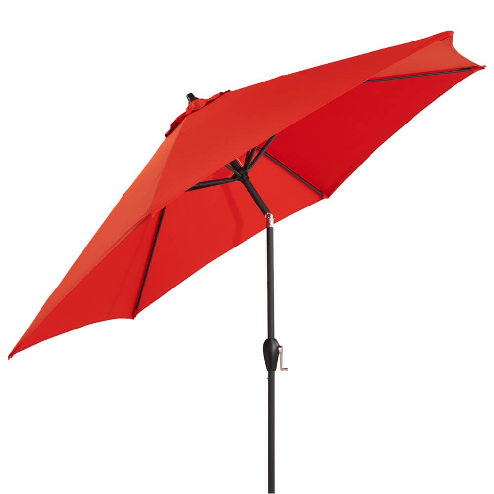 9' Market Umbrella with Crank & Tilt, Orange/Red