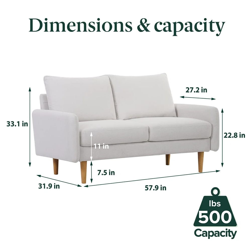 Zinus Ava Loveseat, Beige