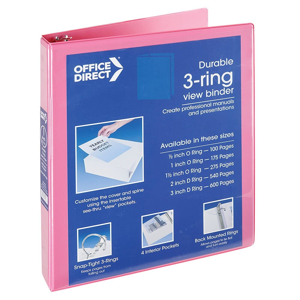 Office Direct Durable O-Ring View Binder, 1"