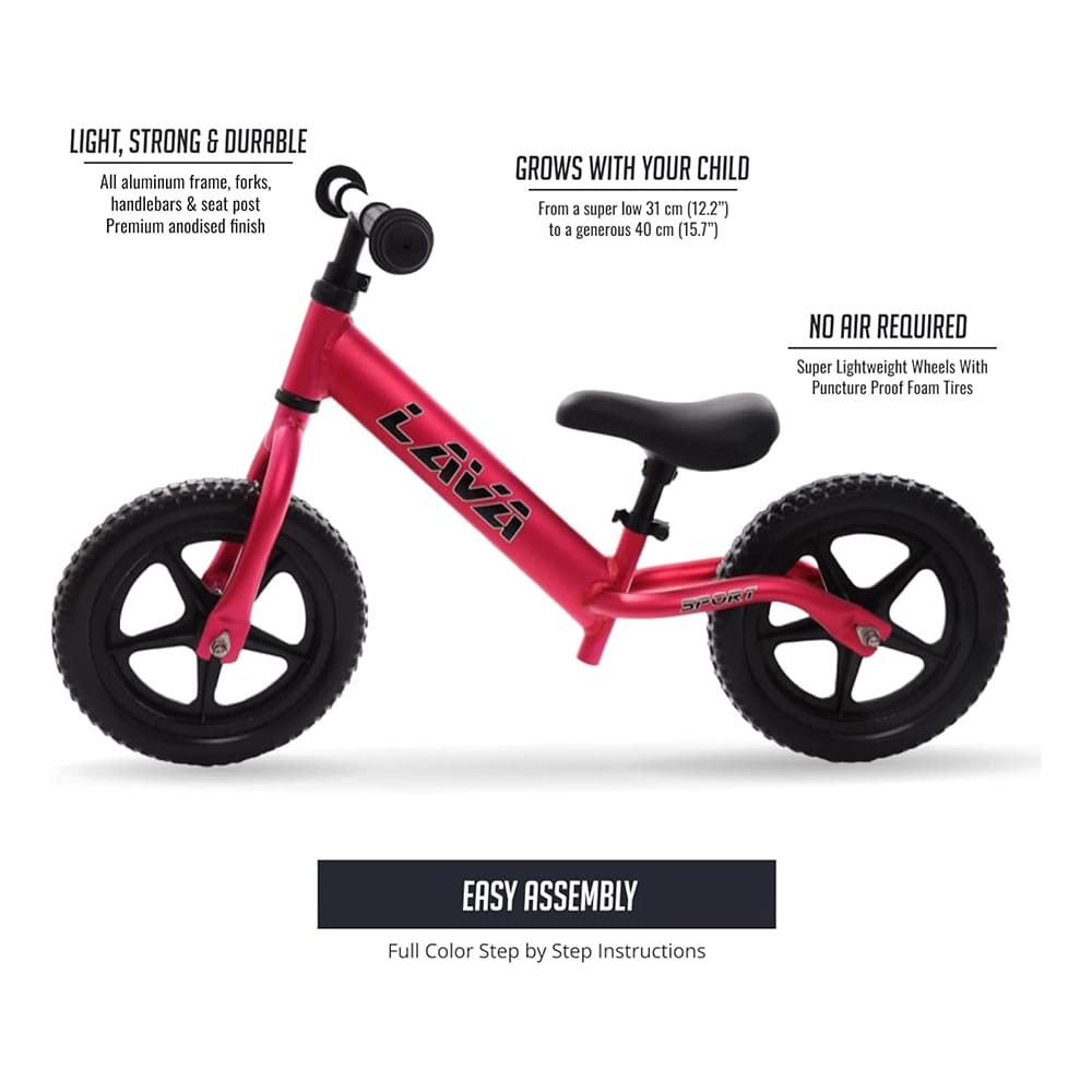 LAVA Sport Balance Bike, Hot Pink