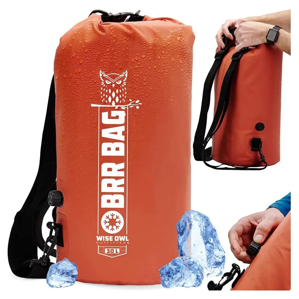 Wise Owl Outfitters Waterproof Dry Bag Backpack, Orange, 30L