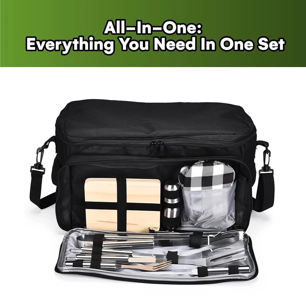 Grippi Sports 11-Piece BBQ Grill Set with Case