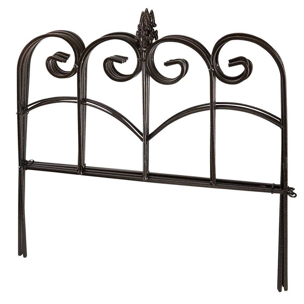 Wrought Iron Garden Fence, Set of 4, 18"