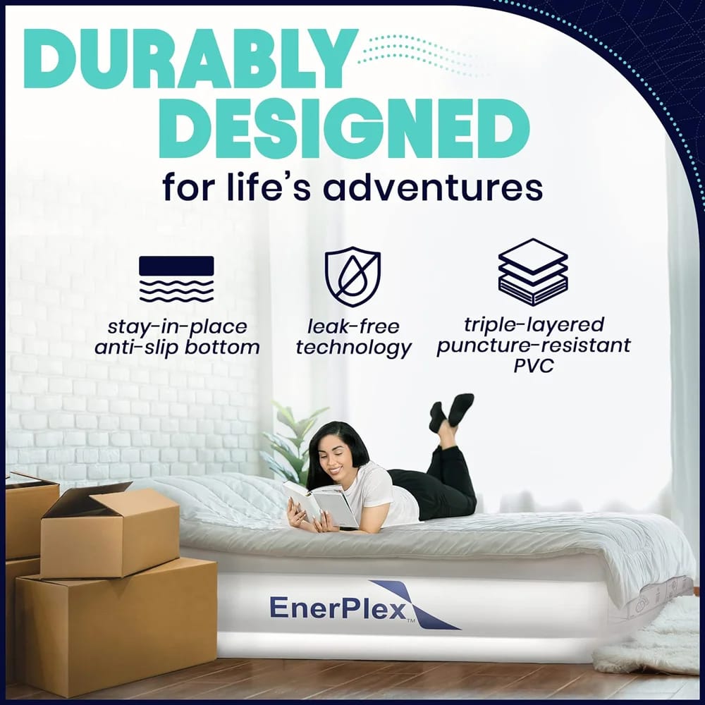 EnerPlex 13" Air Mattress with Built-in Pump, Twin