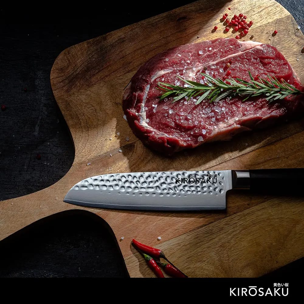 Kirosaku Damascus 7" Santoku Knife