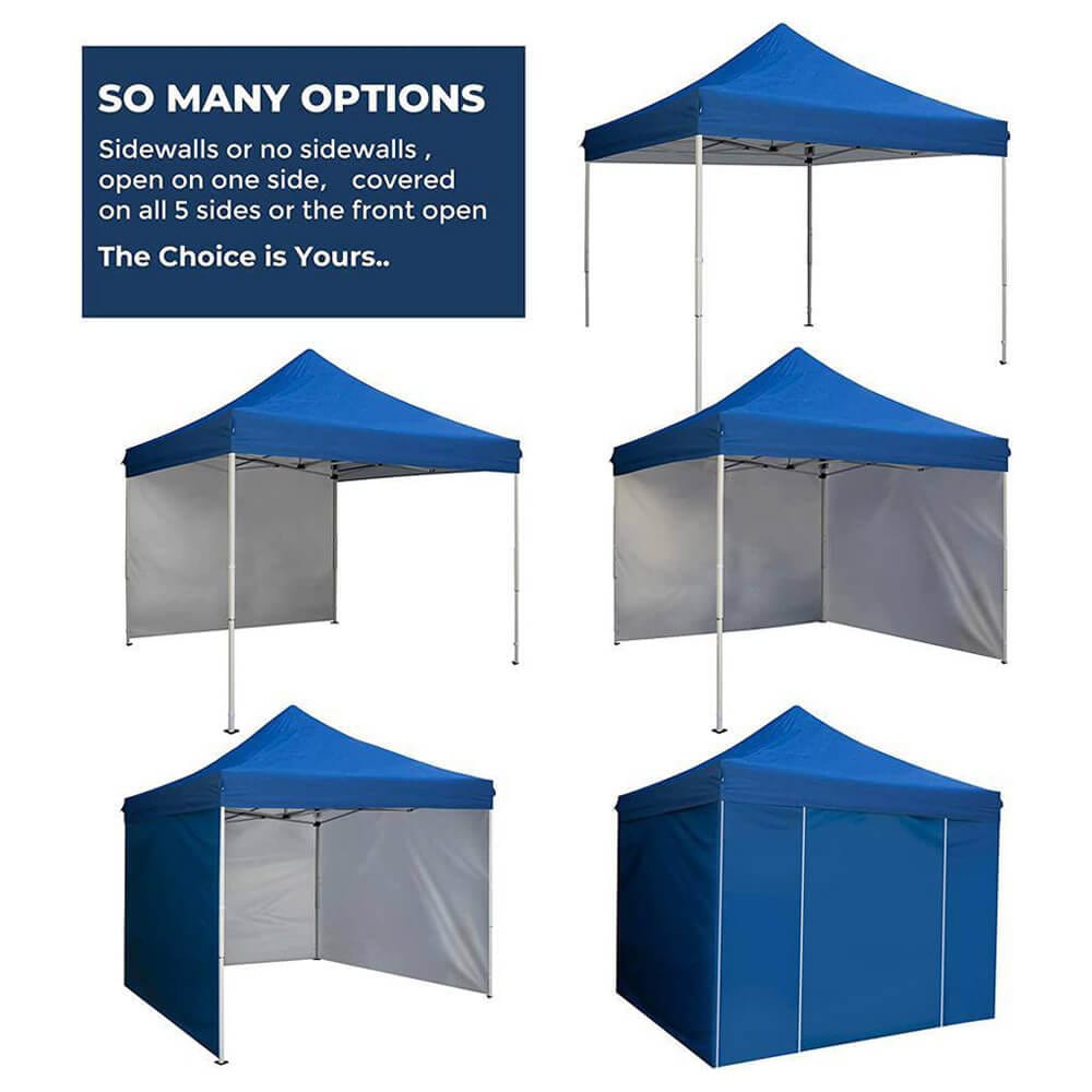 10' x 10' Pop-Up Canopy Tent with 4 Sidewalls, Royal Blue