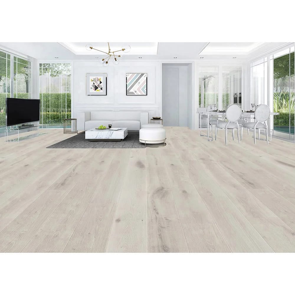 Bellawood Artisan 5/8" Sanibel Island White Oak Distressed Engineered Hardwood Flooring, White, 34.1 sq. ft. ($9.65/sq. ft.)