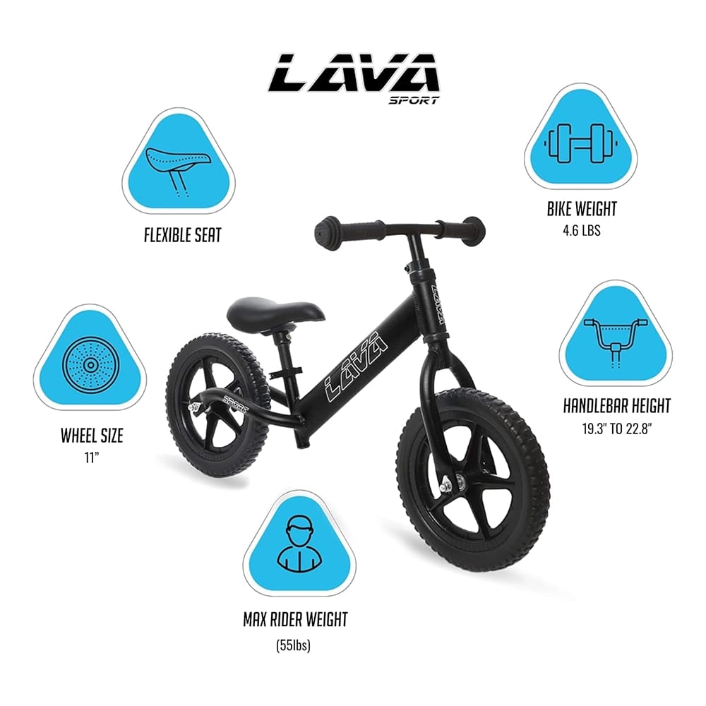 LAVA Sport Balance Bike, Basalt Black