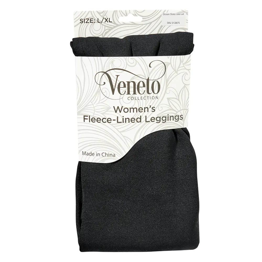 VENETO Women's Fleece-Lined Leggings, Black