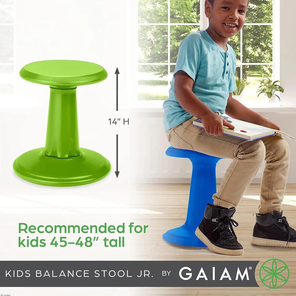 Gaiam Kids Wobble Stool Desk Chair, Lime