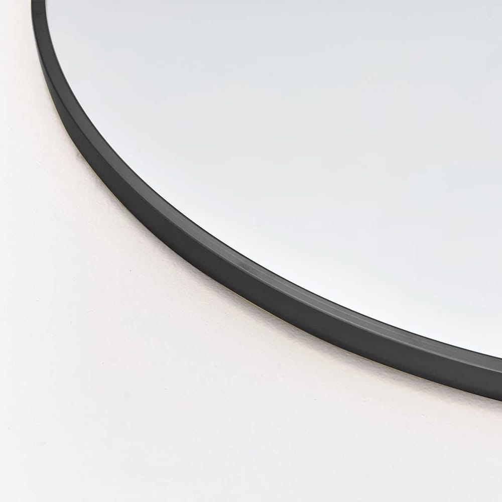 Hamilton Hills Standing Round Corner Mirror, Black, 18" x 58"