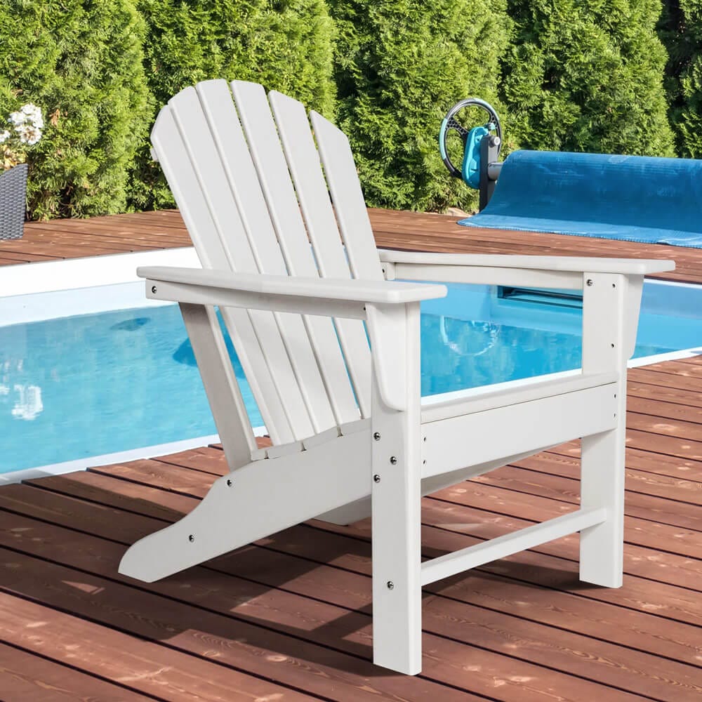 Outdoor All-Weather HDPE Adirondack Chair, White