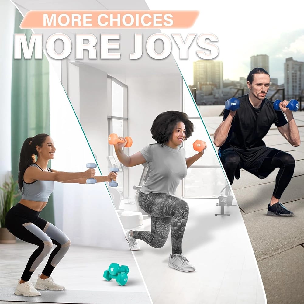 Yes4All Vinyl Hexagon Dumbbell Set, 2 ct, Peach, 2 lb
