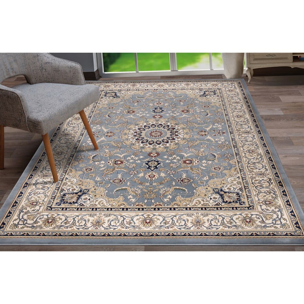 Newbury Area Rug, 10'10" x 15', Jamila Blue/Ivory