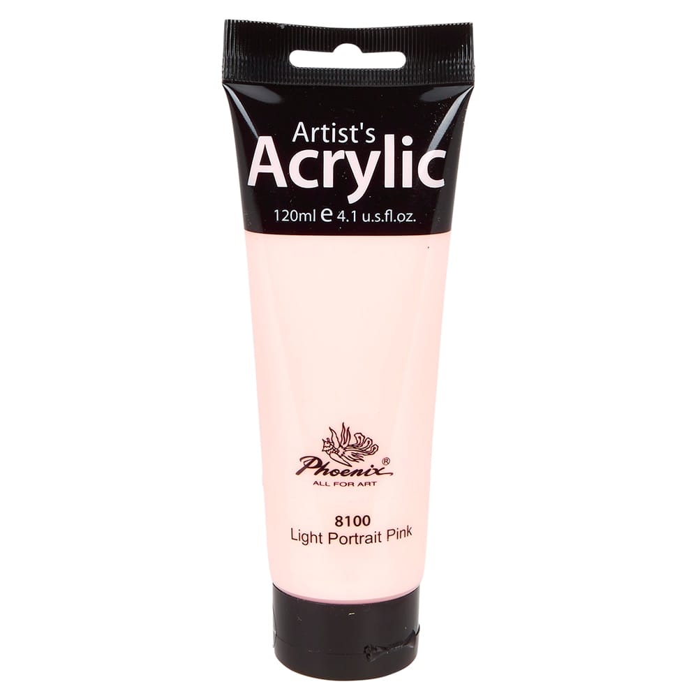 Phoenix Artist's Acrylic Paint, Light Portrait Pink, 120 ml