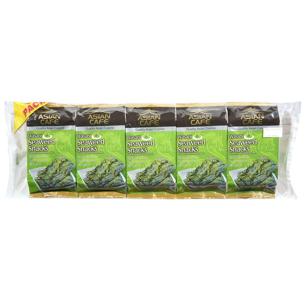 Asian Cafe Wasabi Seaweed Snacks, 5 Count