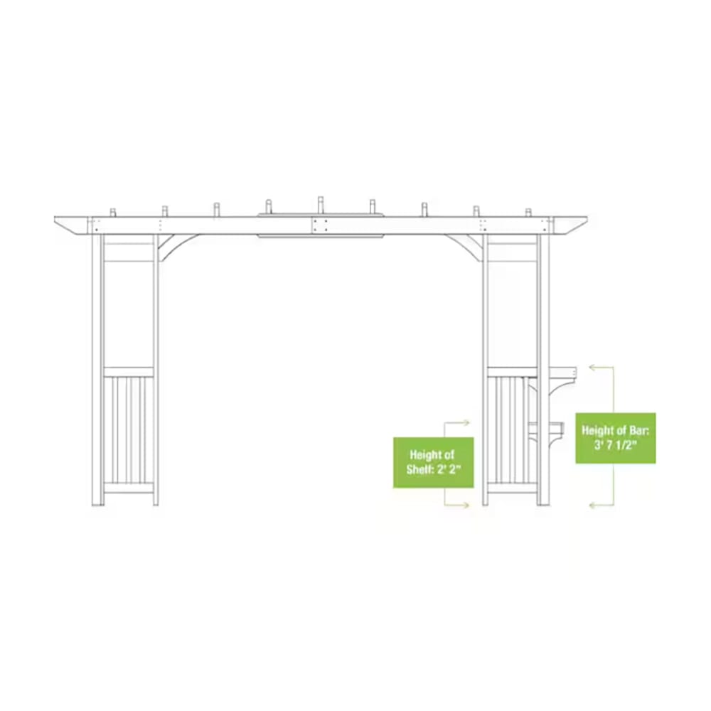 Yardistry Madison Cedar Wood Backyard Patio Pergola, Gray, 10' x 14'