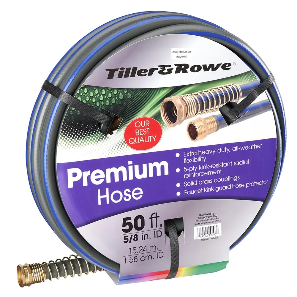 Tiller & Rowe Extra Heavy-Duty Premium 5/8" Garden Hose, 50'