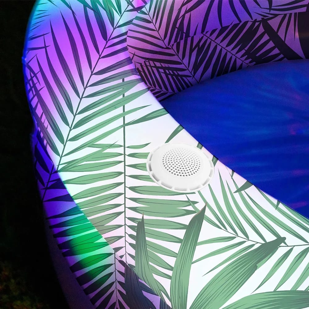 PoolCandy Inflatable LED Palm Pool with Bluetooth Speaker