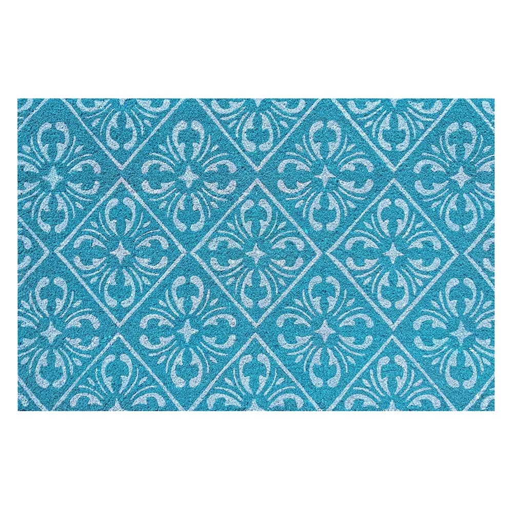 Floral Coir Doormat, 23" x 35"