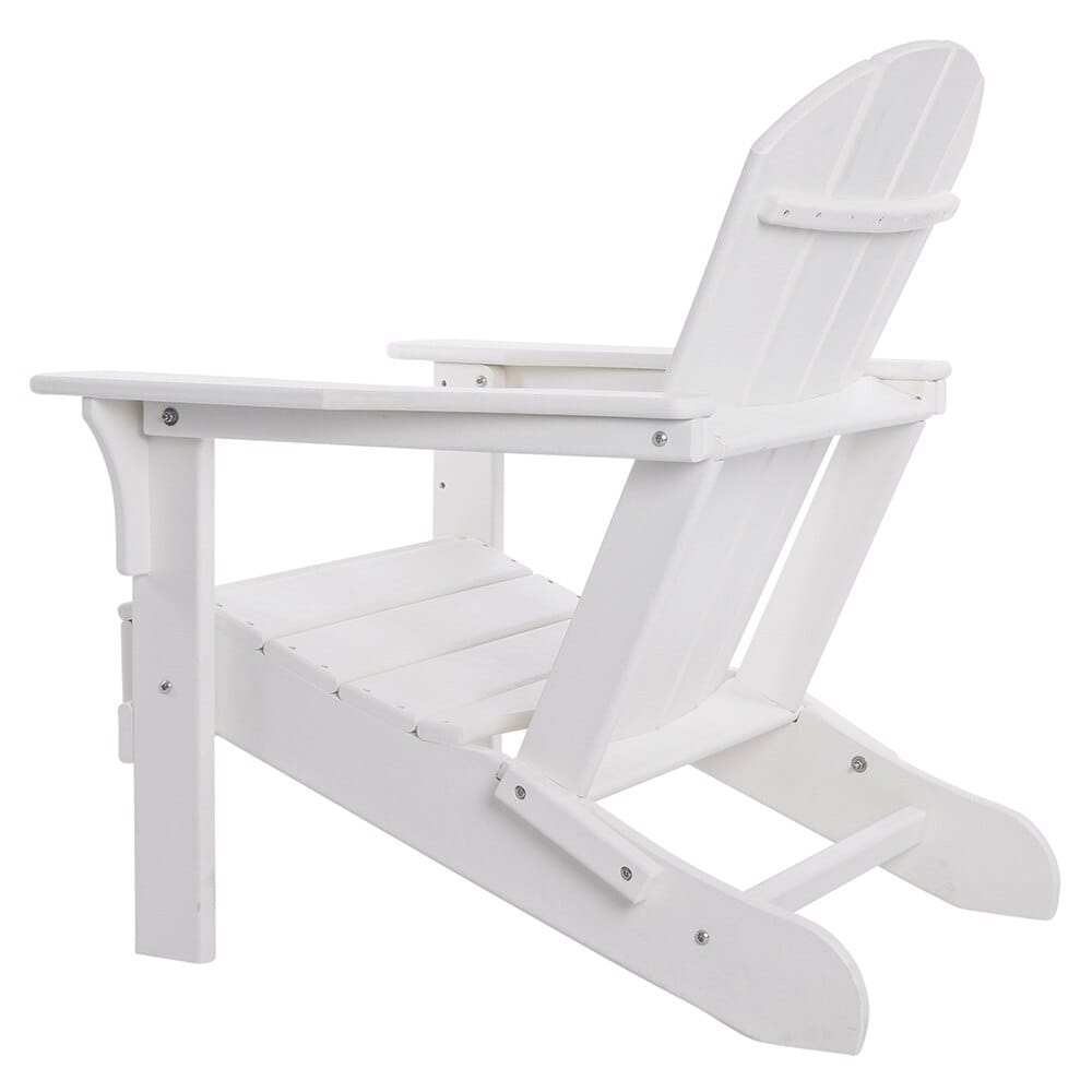 All-Weather Folding Adirondack Chair, White