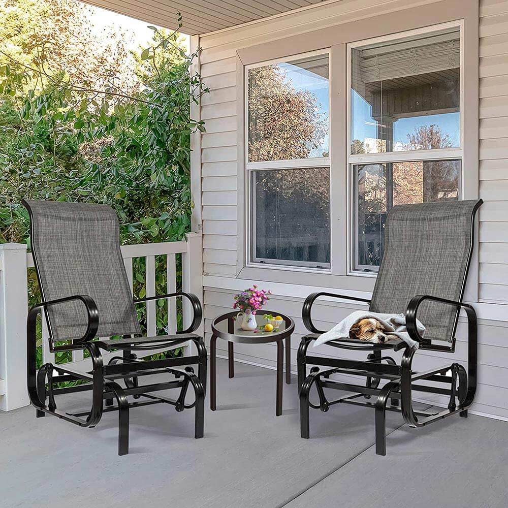 PatioPost Outdoor Glider Chair, Black