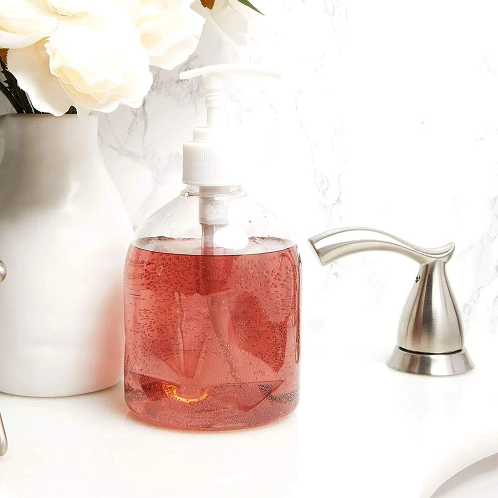 Juvale Clear Plastic Liquid Hand Soap Dispensers, 4 Pack
