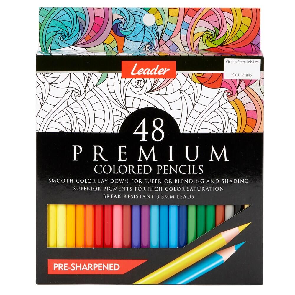Leader Premium Colored Pencils, 48 Piece