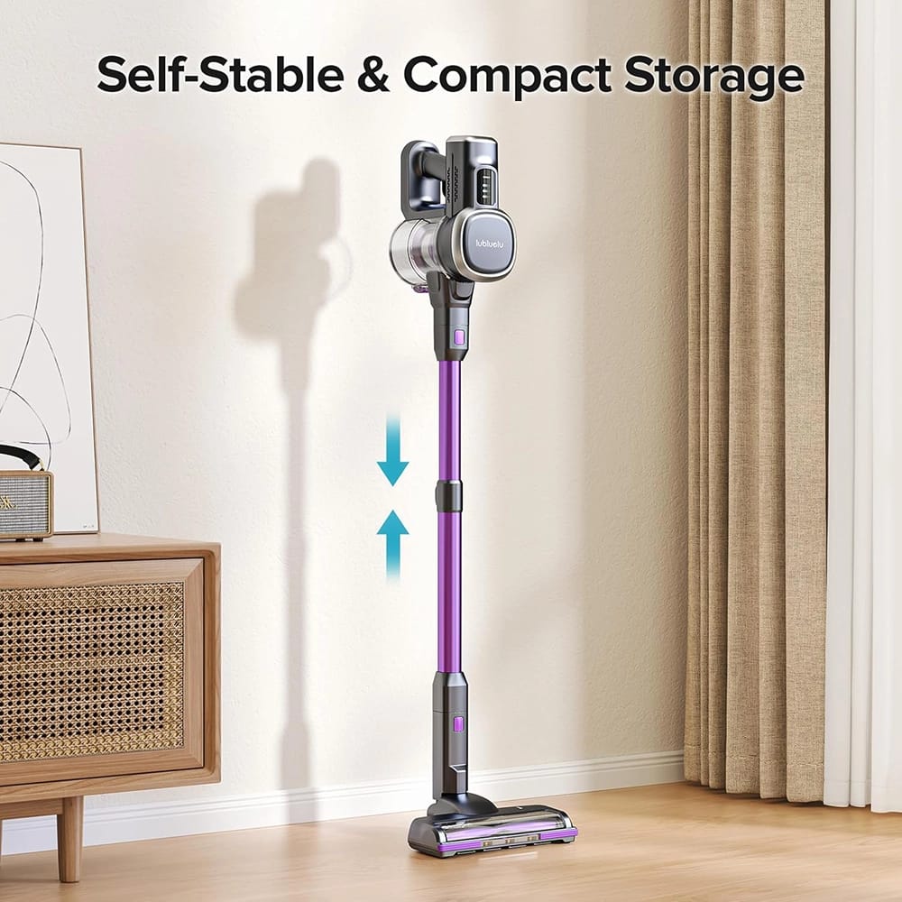 Lubluelu Cordless Vacuum Cleaner, Purple/Silver