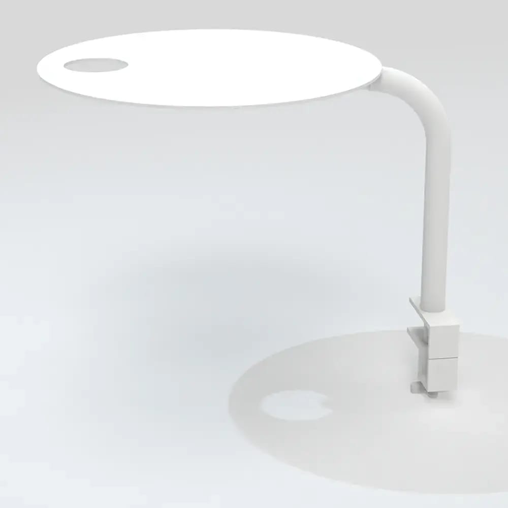 Maiori Aluminum Impression 13'' Round Clip Table, Blanc