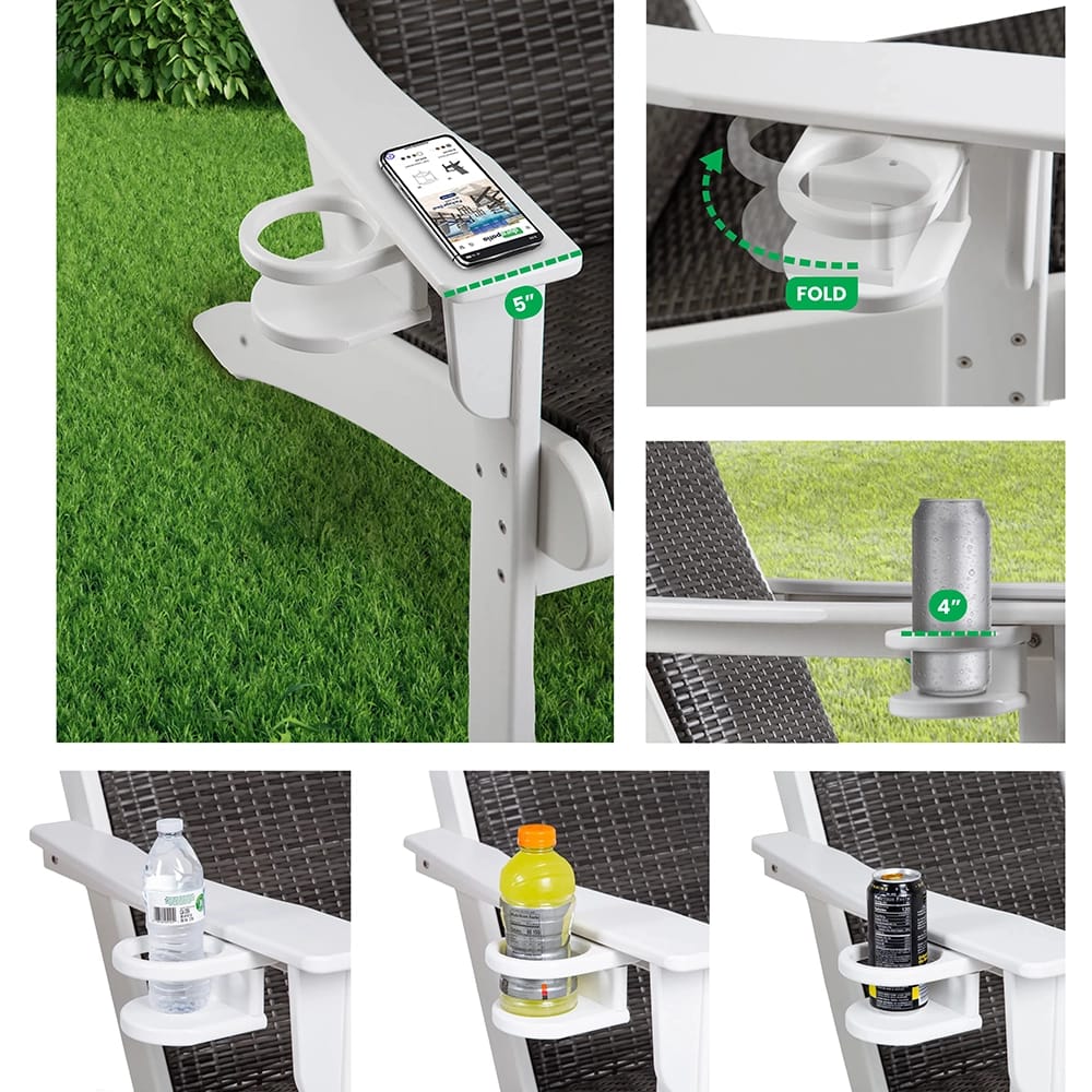 DuraPatio Upholstered Heavy Duty Adirondack Chair, Gray/White