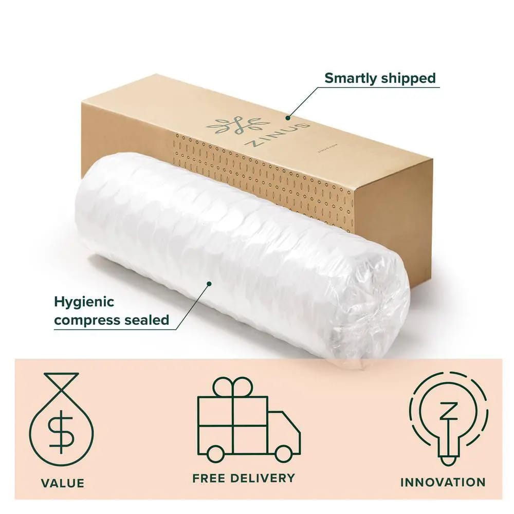Zinus 10" Comfort Essential Medium Hybrid Pocket Spring Mattress, King