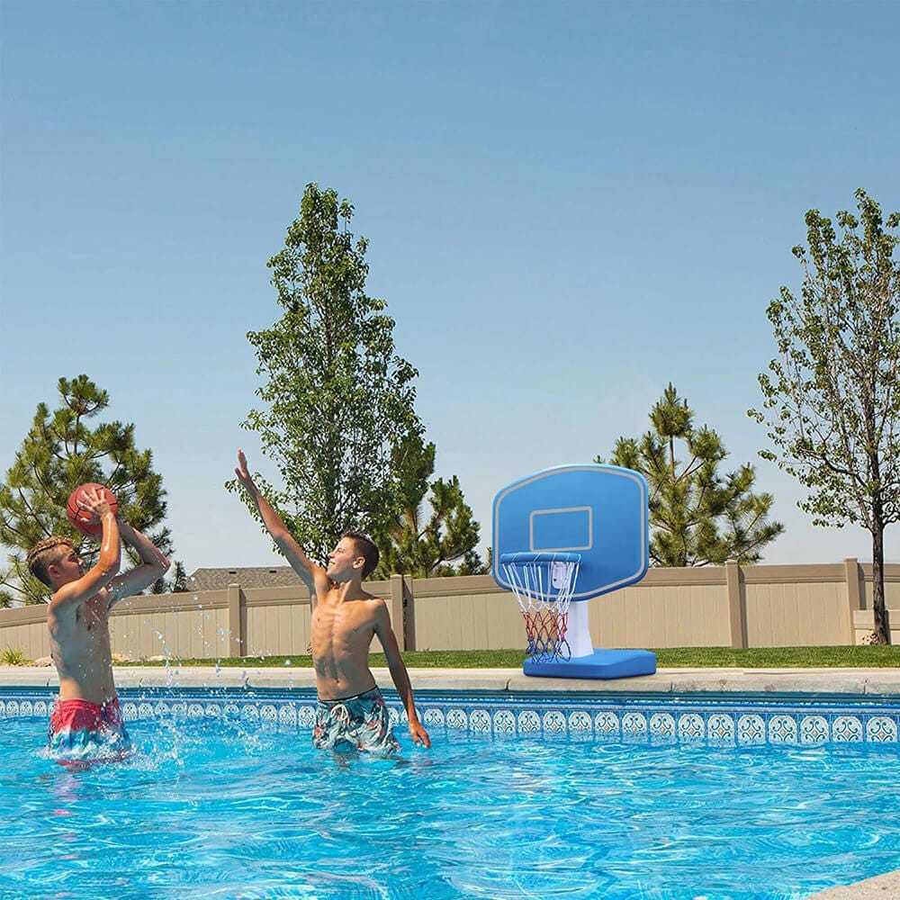 2-in-1 Full Court Pool Basketball & Volleyball Game Set