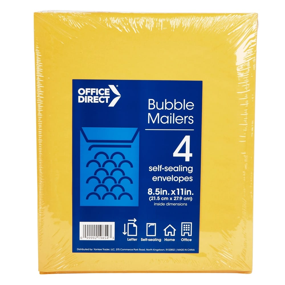 Office Direct 8.5" x 11" Bubble Mailers, 4-Count